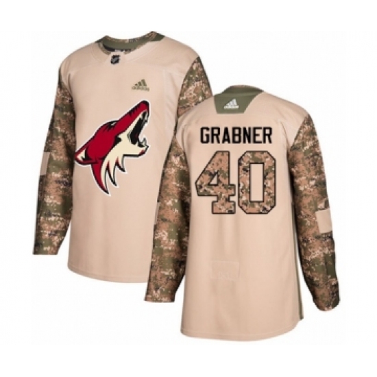 Men's Adidas Arizona Coyotes 40 Michael Grabner Authentic Camo Veterans Day Practice NHL Jersey