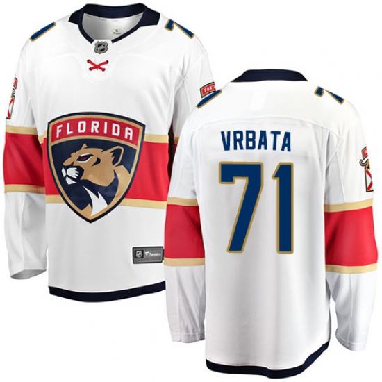 Youth Florida Panthers 71 Radim Vrbata Fanatics Branded White Away Breakaway NHL Jersey