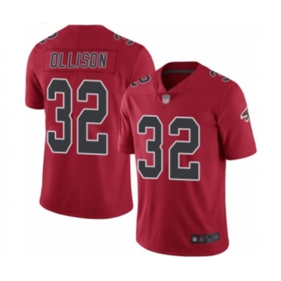 Men's Atlanta Falcons 32 Qadree Ollison Limited Red Rush Vapor Untouchable Football Jersey