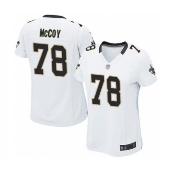 Women's New Orleans Saints 78 Erik McCoy Game White Football Jersey