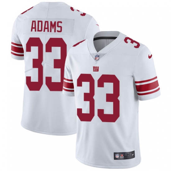 Men's Nike New York Giants 33 Andrew Adams White Vapor Untouchable Limited Player NFL Jersey