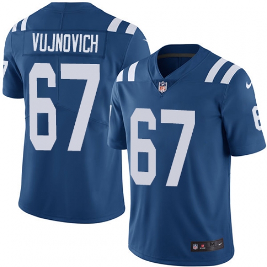 Youth Nike Indianapolis Colts 67 Jeremy Vujnovich Royal Blue Team Color Vapor Untouchable Limited Player NFL Jersey