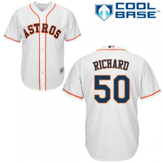 Men's Majestic Houston Astros 50 J.R. Richard Replica White Home Cool Base MLB Jersey