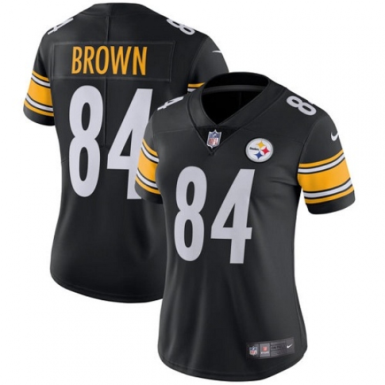 Women's Nike Pittsburgh Steelers 84 Antonio Brown Black Team Color Vapor Untouchable Limited Player NFL Jersey