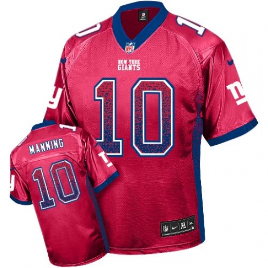 Men's Nike New York Giants 10 Eli Manning Elite Red Drift Fashion NFL Jersey