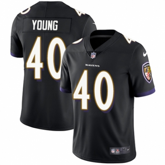 Youth Nike Baltimore Ravens 40 Kenny Young Black Alternate Vapor Untouchable Limited Player NFL Jersey