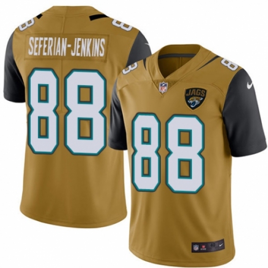 Men's Nike Jacksonville Jaguars 88 Austin Seferian-Jenkins Limited Gold Rush Vapor Untouchable NFL Jersey