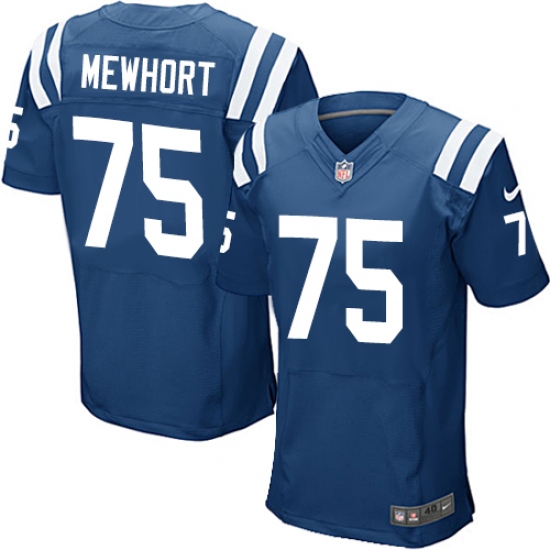 Men's Nike Indianapolis Colts 75 Jack Mewhort Elite Royal Blue Team Color NFL Jersey