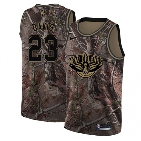 Youth Nike New Orleans Pelicans 23 Anthony Davis Swingman Camo Realtree Collection NBA Jersey