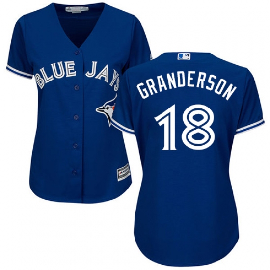 Women's Majestic Toronto Blue Jays 18 Curtis Granderson Authentic Blue Alternate MLB Jersey