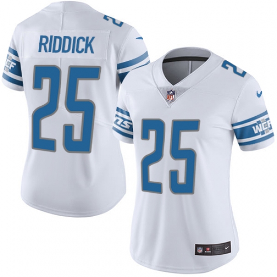 Women's Nike Detroit Lions 25 Theo Riddick Limited White Vapor Untouchable NFL Jersey