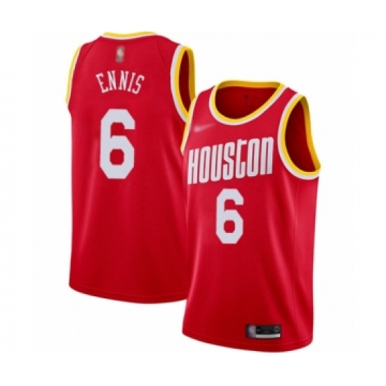 Youth Houston Rockets 6 Tyler Ennis Swingman Red Hardwood Classics Finished Basketball Jersey