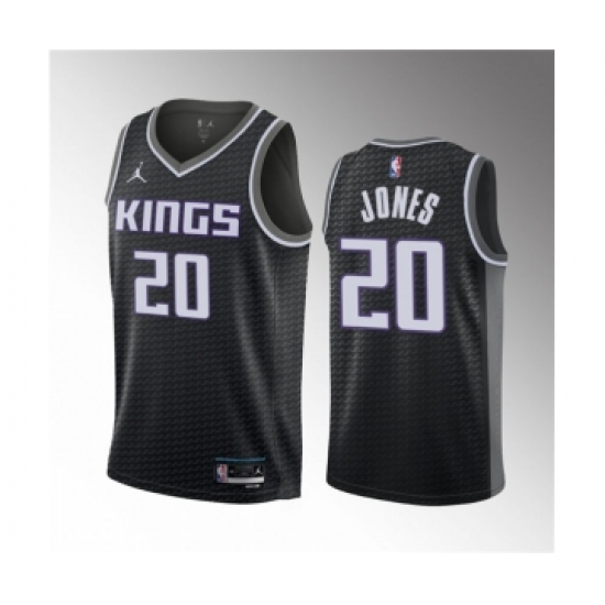 Men's Sacramento Kings 20 Colby Jones Black 2023 Draft Statement Edition Stitched Jersey