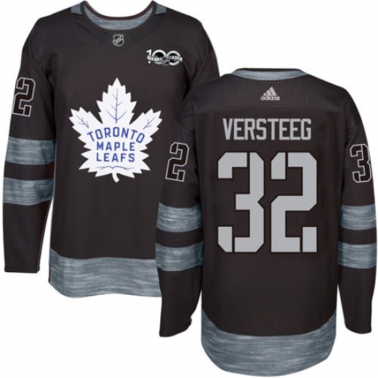 Men's Adidas Toronto Maple Leafs 32 Kris Versteeg Authentic Black 1917-2017 100th Anniversary NHL Jersey