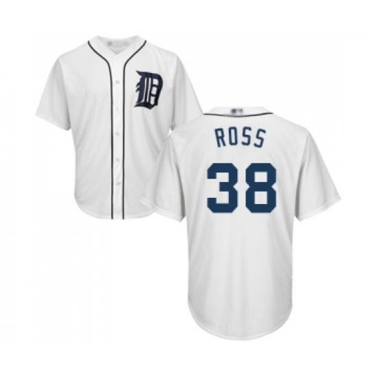 Men's Detroit Tigers 38 Tyson Ross Replica White Home Cool Base Baseball Jersey