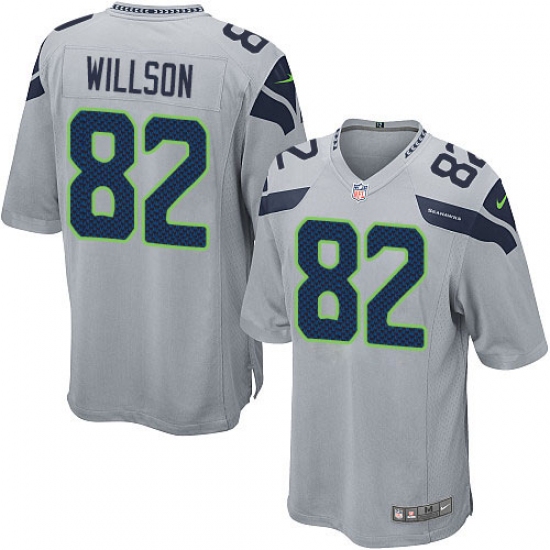 Men's Nike Seattle Seahawks 82 Luke Willson Game Grey Alternate NFL Jersey