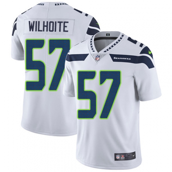 Men's Nike Seattle Seahawks 57 Michael Wilhoite White Vapor Untouchable Limited Player NFL Jersey