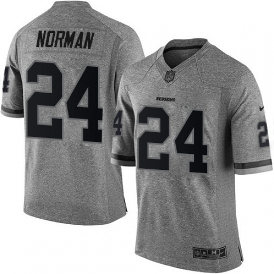 Men's Nike Washington Redskins 24 Josh Norman Limited Gray Gridiron NFL Jersey