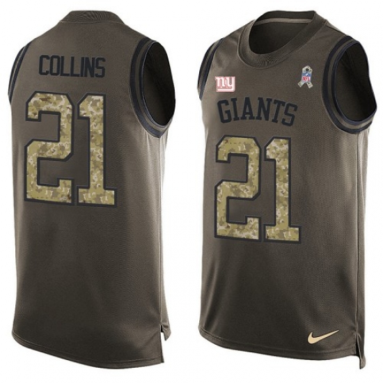 Men's Nike New York Giants 21 Landon Collins Limited Green Salute to Service Tank Top NFL Jersey