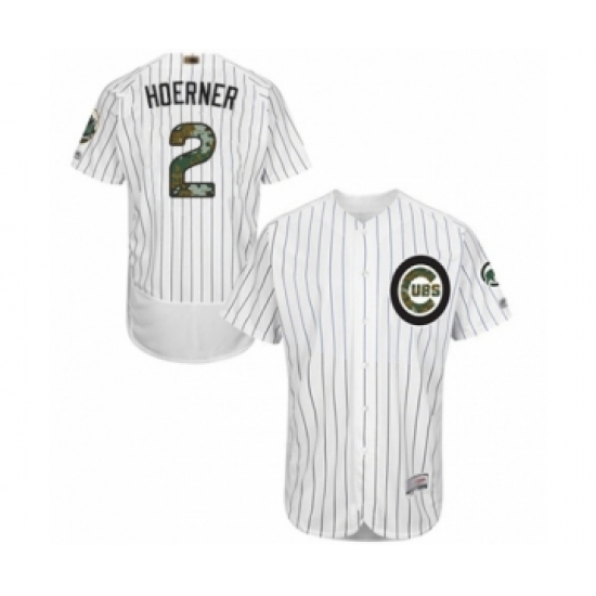 Men's Chicago Cubs 2 Nico Hoerner Authentic White 2016 Memorial Day Fashion Flex Base Baseball Player Jersey