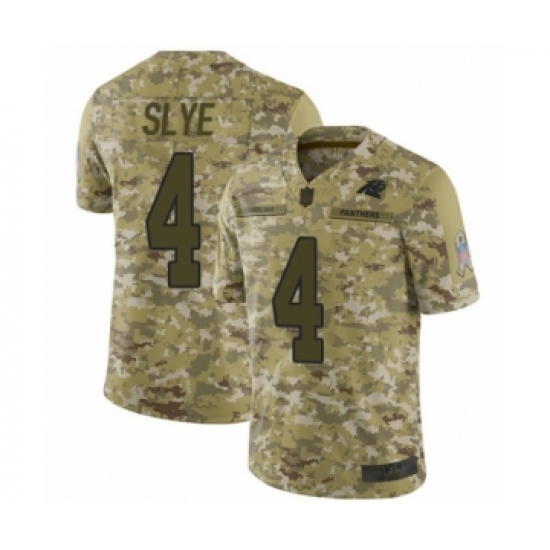 Youth Carolina Panthers 4 Joey Slye Limited Camo 2018 Salute to Service Football Jersey