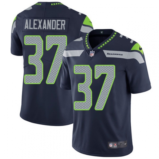Men's Nike Seattle Seahawks 37 Shaun Alexander Steel Blue Team Color Vapor Untouchable Limited Player NFL Jersey