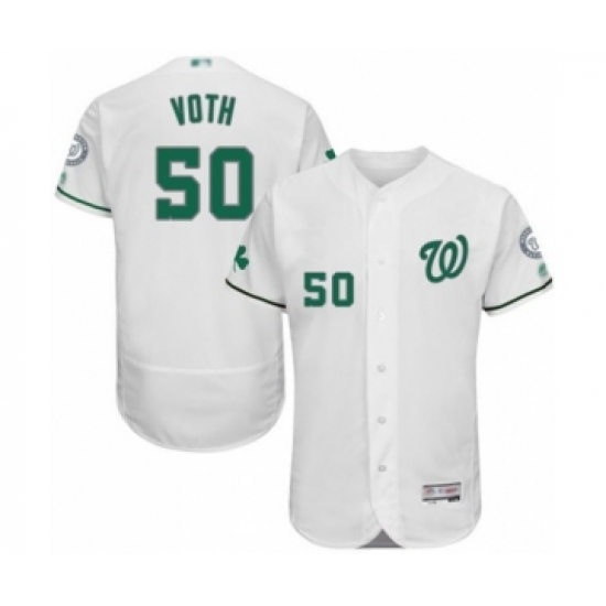 Men's Washington Nationals 50 Austin Voth White Celtic Flexbase Authentic Collection Baseball Player Jersey