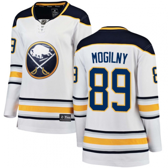 Women's Buffalo Sabres 89 Alexander Mogilny Fanatics Branded White Away Breakaway NHL Jersey