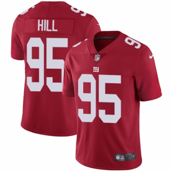 Men's Nike New York Giants 95 B.J. Hill Red Alternate Vapor Untouchable Limited Player NFL Jersey