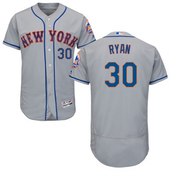 Men's Majestic New York Mets 30 Nolan Ryan Grey Road Flex Base Authentic Collection MLB Jersey