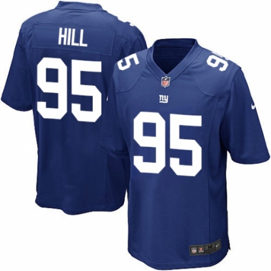 Men's Nike New York Giants 95 B.J. Hill Game Royal Blue Team Color NFL Jersey