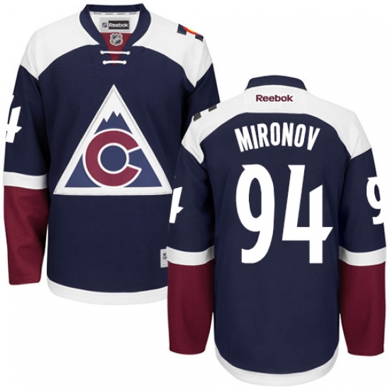 Women's Reebok Colorado Avalanche 94 Andrei Mironov Authentic Blue Third NHL Jersey