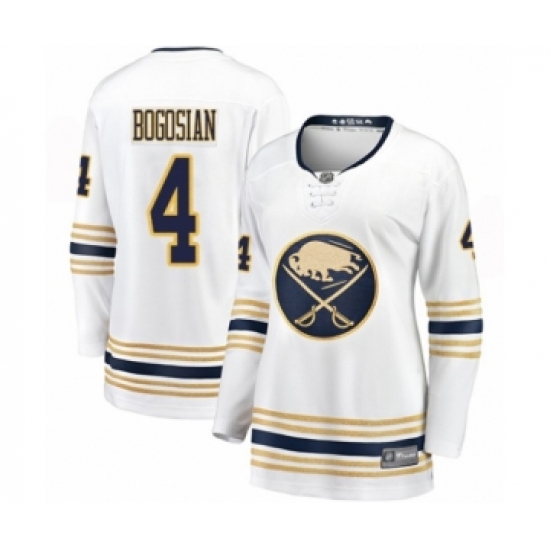 Women's Buffalo Sabres 4 Zach Bogosian Fanatics Branded White 50th Season Breakaway Hockey Jersey