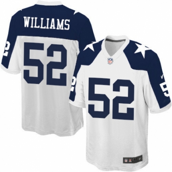 Men's Nike Dallas Cowboys 52 Connor Williams Game White Throwback Alternate NFL Jersey