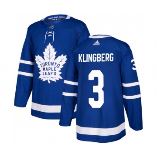 Men's Toronto Maple Leafs 3 John Klingberg Blue Stitched Jersey