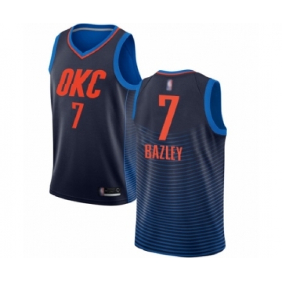 Youth Oklahoma City Thunder 7 Darius Bazley Swingman Navy Blue Basketball Jersey Statement Edition