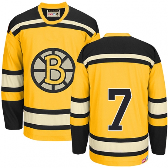 Men's CCM Boston Bruins 7 Phil Esposito Authentic Gold Throwback NHL Jersey