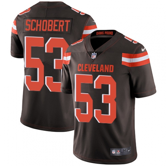 Youth Nike Cleveland Browns 53 Joe Schobert Brown Team Color Vapor Untouchable Limited Player NFL Jersey