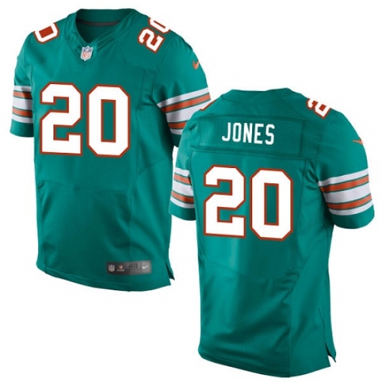 Men's Nike Miami Dolphins 20 Reshad Jones Elite Aqua Green Alternate NFL Jersey
