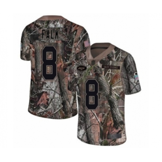 Youth New York Jets 8 Luke Falk Limited Camo Rush Realtree Football Jersey