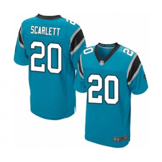 Men's Carolina Panthers 20 Jordan Scarlett Elite Blue Alternate Football Jersey