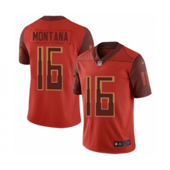 Men's San Francisco 49ers 16 Joe Montana Limited Red City Edition Football Jersey