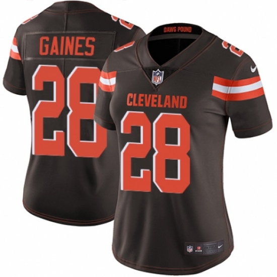 Women's Nike Cleveland Browns 28 E.J. Gaines Brown Team Color Vapor Untouchable Limited Player NFL Jersey