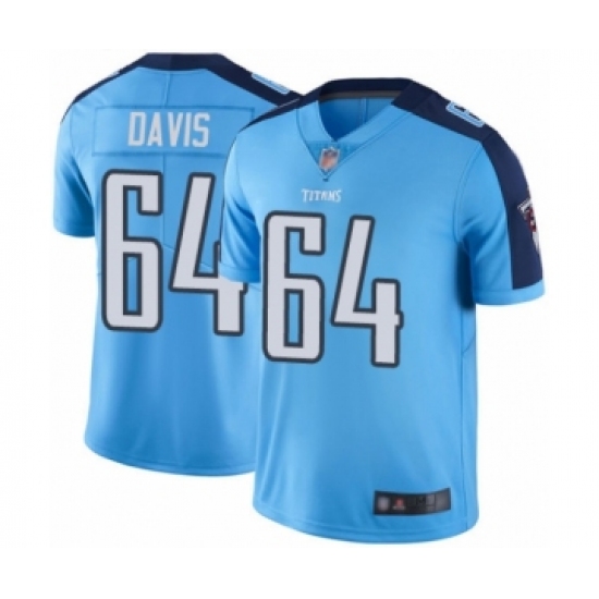 Youth Tennessee Titans 64 Nate Davis Limited Light Blue Rush Vapor Untouchable Football Jersey