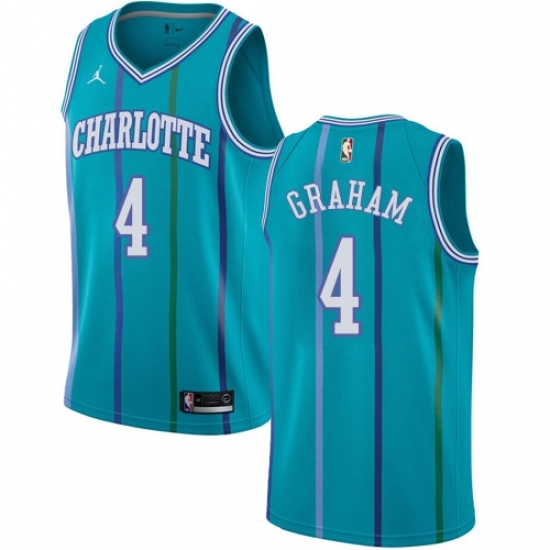 Youth Nike Jordan Charlotte Hornets 4 Devonte Graham Swingman Aqua Hardwood Classics NBA Jersey