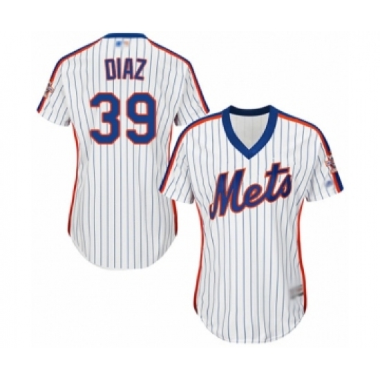 Women's New York Mets 39 Edwin Diaz Authentic White Alternate Cool Base Baseball Jersey