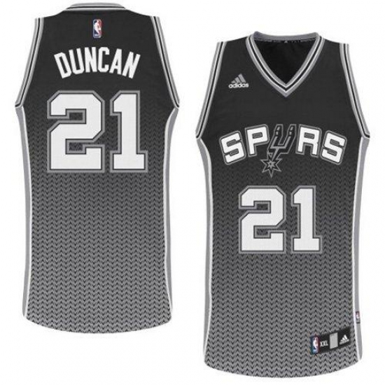 Men's Adidas San Antonio Spurs 21 Tim Duncan Swingman Black Resonate Fashion NBA Jersey