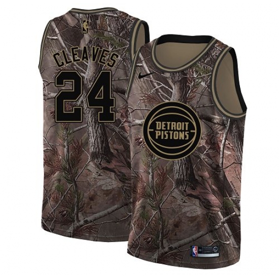 Women's Nike Detroit Pistons 24 Mateen Cleaves Swingman Camo Realtree Collection NBA Jersey