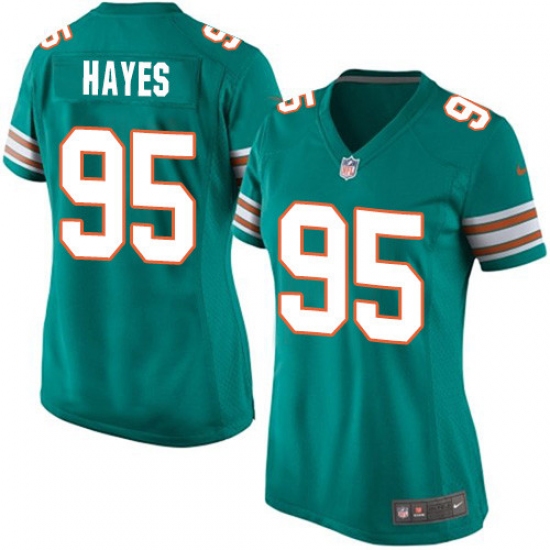 Women's Nike Miami Dolphins 95 William Hayes Game Aqua Green Alternate NFL Jersey