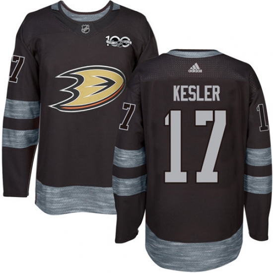 Men's Adidas Anaheim Ducks 17 Ryan Kesler Premier Black 1917-2017 100th Anniversary NHL Jersey